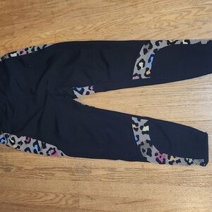POPFit Black Leggings with Multicolor Leopard Print